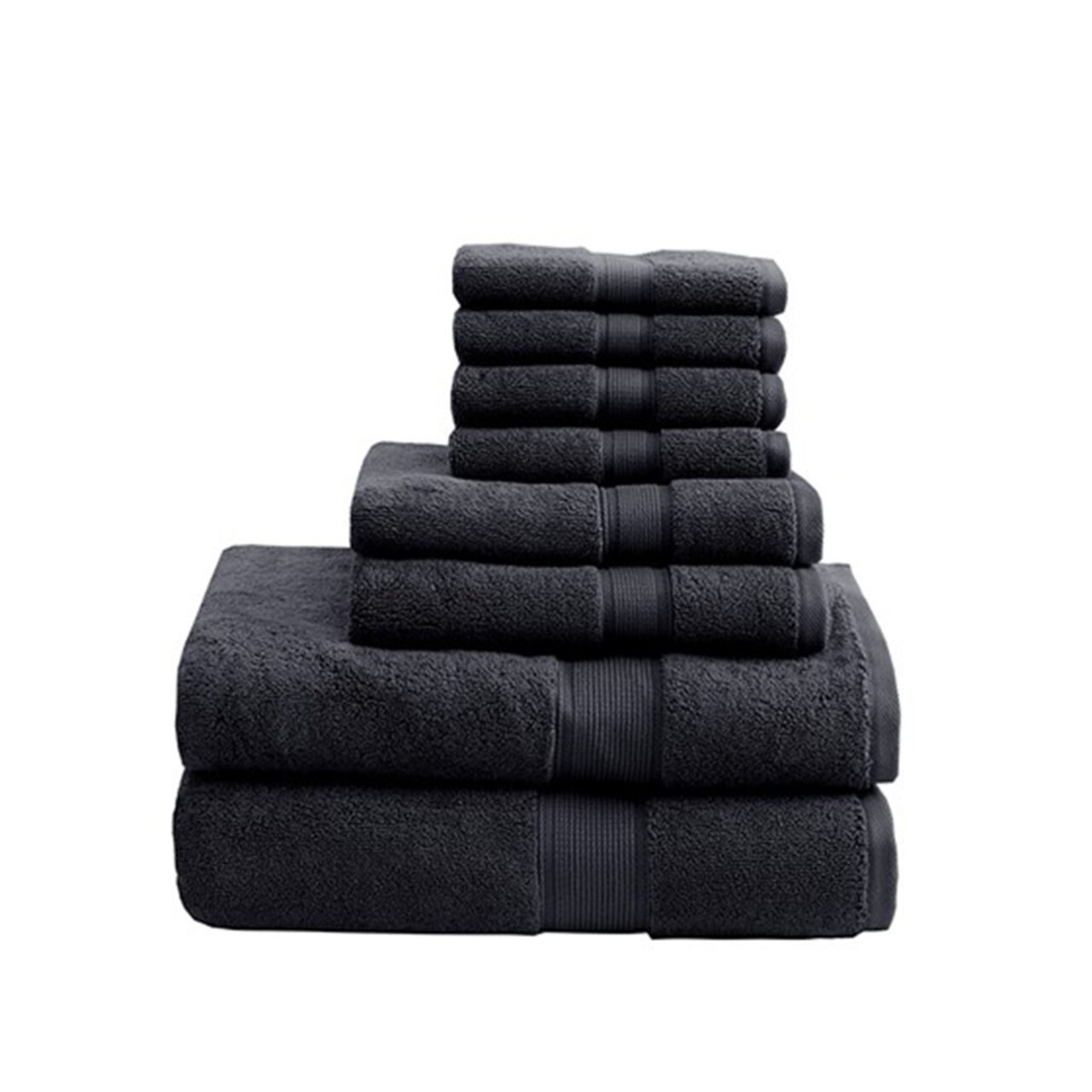 Gracie Mills Eulalia 800 Gsm Cotton 8-Piece Towel Set Gray Grace-7703